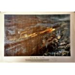 World War Two 17x24 print titled Handley Page Halifax S Sugar W1048 by the artist Chris Golds signed