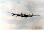 RAF 11X16 Lancaster Memorial Flight colour photo signed by Fl Lt Mike Chatterton. RAF WW2. Good