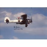D DAY PILOT 8x12 photo signed by Lt. Cdr. Peter Beresford D. S. C. RN Swordfish pilot who joined the