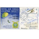 WW2 SOE MULTI SIGNED RAF Escaping Society cover signed by TWELVE agents of the SOE or Resistance