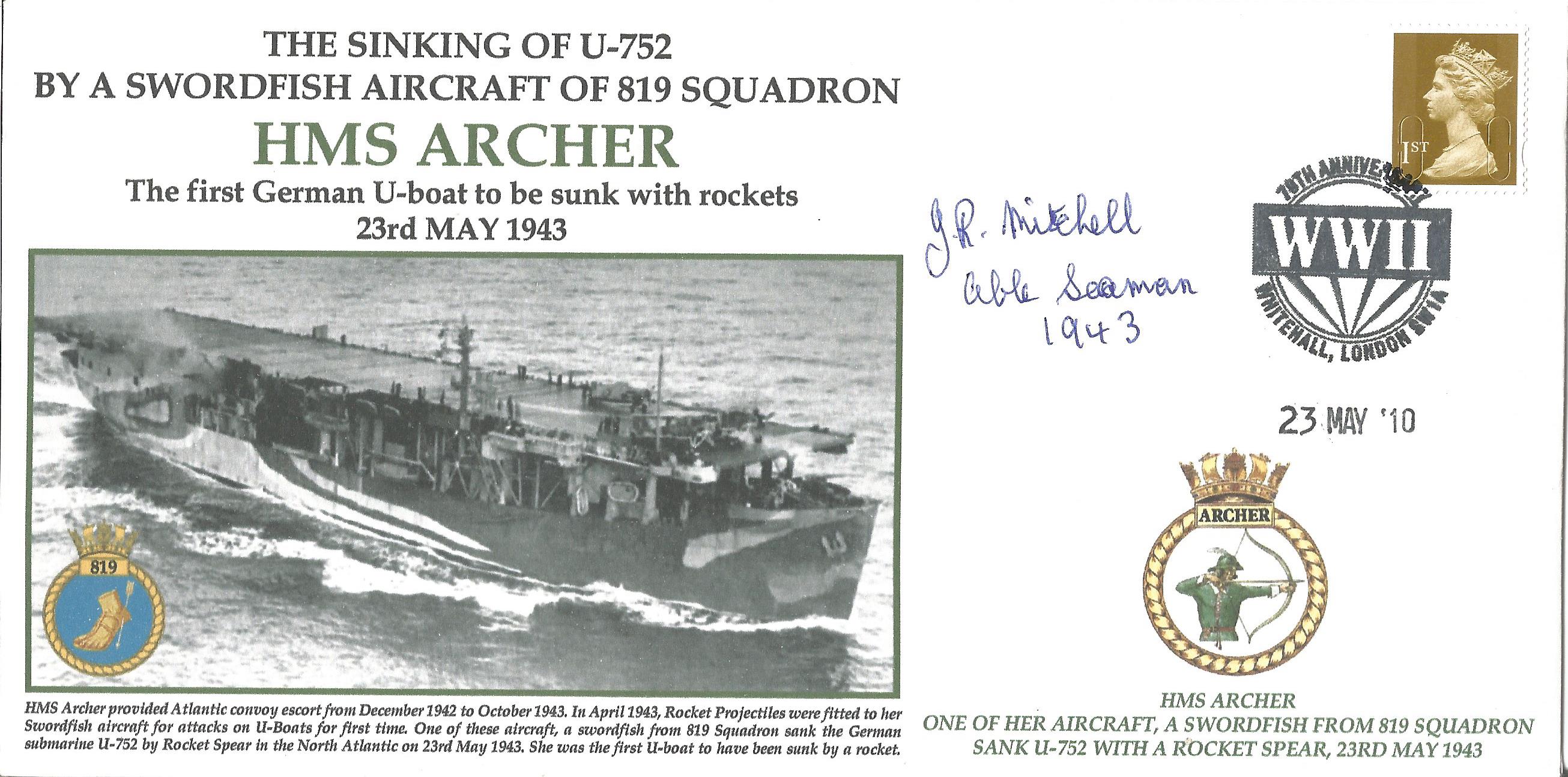 Able Seaman Jack Robin Mitchell Survivor of HMS Manchester and later served on HMS Archer in 1943