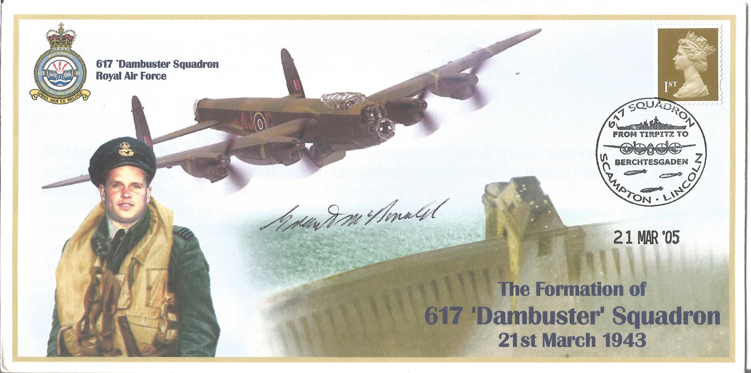 Dambusters Flt. Sgt. Grant McDonald Dams raid 1943signed Cover commemorating The Formations of 617