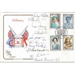 Multiple signed WW2 Victoria and George Cross winners 1990 Gallantry FDC with Queen Mother Stamps.