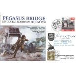 D Day Captain Richard Todd 6th Airborne Div, Pegasus Bridge signed Pegasus Bridge, Benouville,