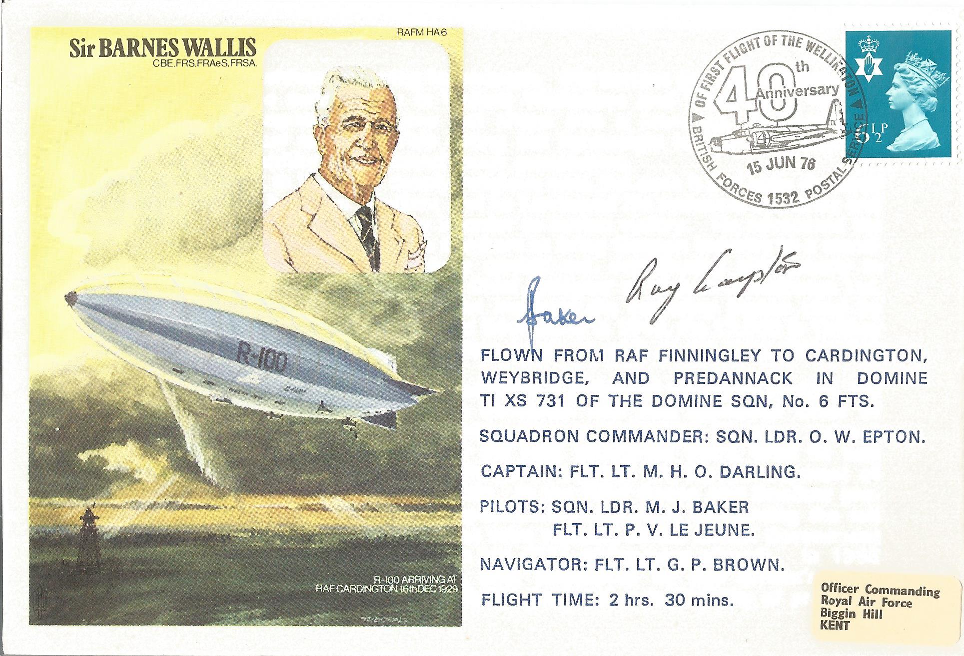 Dambusters Fl Off. Raymond Grayston signed Cover dedicated to Barnes Wallis, British Forces postmark