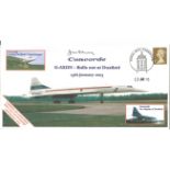 Concorde Captain John Cochrane signed Cover design features Concorde G AXDN and was carried on the