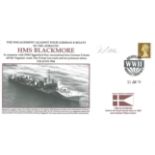 Dr. Donald S. Allen served with HMS Blackmore 1944 signed HMS Blackmore The Engagement against