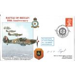 F Off. Robert E. B. Sargent AFC No. 219 Sqn, Battle of Britain signed. 50th Anniversary Battle of