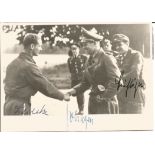 Luftwaffe ace Hauptmann Siegfried Lemke, Major Erich Hohagen, and Major Kurt Buhligen signed 6x4