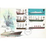 British Ships First Day Cover. Features a full set of 6 Royal Mail issued stamps of iconic British