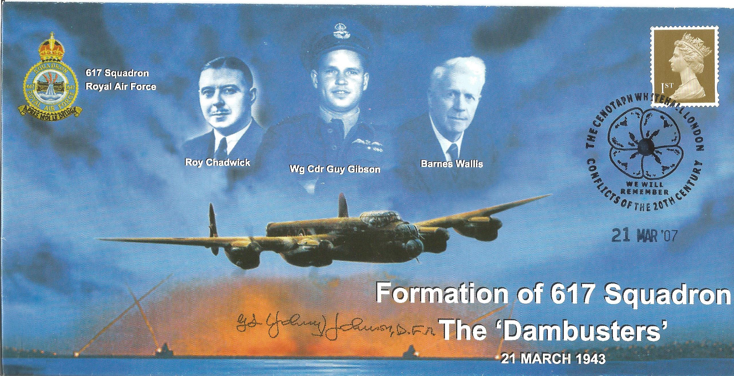 Dambusters Sqn Ldr. George Johnnie Johnson DFM signed Formation of 617 Squadron The Dambusters, 21st