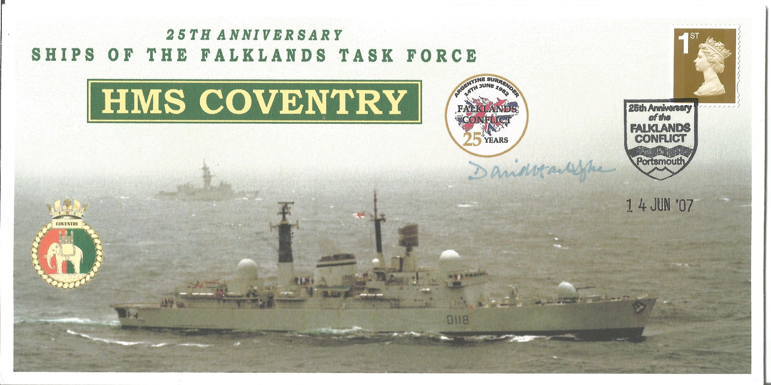 Falklands War Captain David Hart Dyke CBE, LVO Captain of HMS Coventry, 1982 signed Series Cover