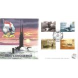 Falklands War HMS Conqueror, Bradbury Souvenir Series Cover No. 4. Special pictorial postmark: HMS