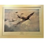 World War Two 19x25 framed and mounted print titled Head on Attack by the Artist Robert Taylor