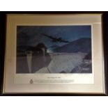 Dambuster World War Two framed and mounted print 24x29 titled Breaching the Eder by the artist Simon