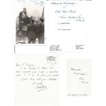 Battle of Britain collection of 15 signed notes, cards from BOB Historian Ted Sergison includes