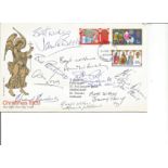 Multi signed Christmas 1969 FDC. Dads Army signed by 9 including James Beck, Bill Pertwee, David