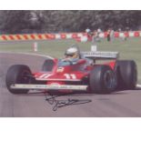 Jody Scheckter 10x8 signed photo during F1 race. Good Condition. All signed pieces come with a