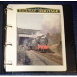 Railway Heritage collection. Contains 44 individual presentation pages with stamps featuring