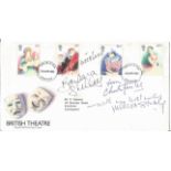 British Theatre FDC signed by Christopher Lee, Barbara Shelley and Melissa Stribling. Good