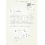 Battle of Britain pilot Gerald Robinson typed signed letter regarding being thrown into the Battle