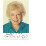 June Whitfield signed 6x4 colour photo. Dedicated. Good Condition. All signed pieces come with a