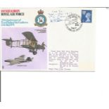 Great War 100 sqn unidentified 2nd Lt Observer Sept Oct 1917 signed 100 sqn RAF cover. Good