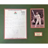 David Lloyd ALS dated 18/3/93 mounted alongside b/w photo of the cricketer known as Bumble. Approx