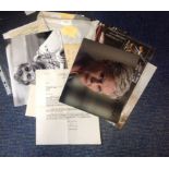 Assorted TV/film/music signed collection. Some of names included are Helen Haye, Judi Dench, Twiggy,