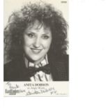 Anita Dobson signed 6x4 b/w photo. Dedicated. Good Condition. All signed pieces come with a