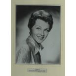 Jo Stafford signed b/w photo. Mounted and framed to approx 16x12. Good Condition. All signed