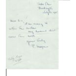 Battle of Britain hand written letter from P Mayne WIFE about Tubby Mayne regarding his death.