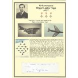 Air Commodore Roger Leslie Topp AFC** signature piece. Set into superb A4 descriptive page. Good