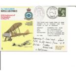 Great War fighter pilot Lt Maurice Harland signed 7 sqn RAF cover. Harland served in the British