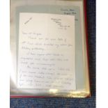 Battle of Britain collection of 70 hand written and signed typed letters to BOB Historian Ted