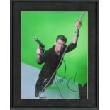 Pierce Brosnan signed colour photo. Mounted and framed to approx 14x12. Good Condition. All signed