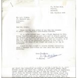 Tirpitz raider Sgt W Andrews detailed typed signed letter regarding the raid and his career to WW2