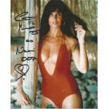 Caroline Munro super sexy hand signed 10x8 photo. This beautiful hand signed photo depicts