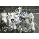 Autographed QPR 1967 photo, a superb image depicting QPR players celebrating with the League Cup
