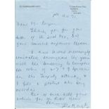 Bob Knights 617 Sqn 1991 hand written letter to WW2 book author Alan Cooper regarding the Tirpitz