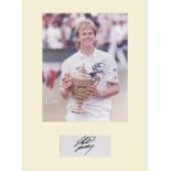 Stefan Edberg. Signature mounted with 10x8 picture. Professionally mounted to 16"x12". Good