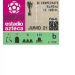 Football Mexico 1970 World Cup Final match ticket Brazil v Italy 21st June 1970 very rare. Good