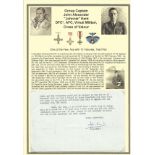 Group Captain John Alexander "Johnny" Kent DFC* AFC Cross of Valour, VM typed signed letter. WW2 RAF