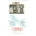 Kay Stonham, Roger Daltry and Lee Mcdonald signature pieces stuck to A4 paper with Nolans on