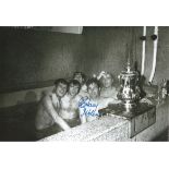 Autographed GRAHAM WILLIAMS photo, a superb image depicting West Bromwich Albion players celebrating