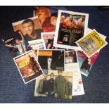 Music signed collection. 15 items. Assortment of newspaper photos and flyers. Some of names included