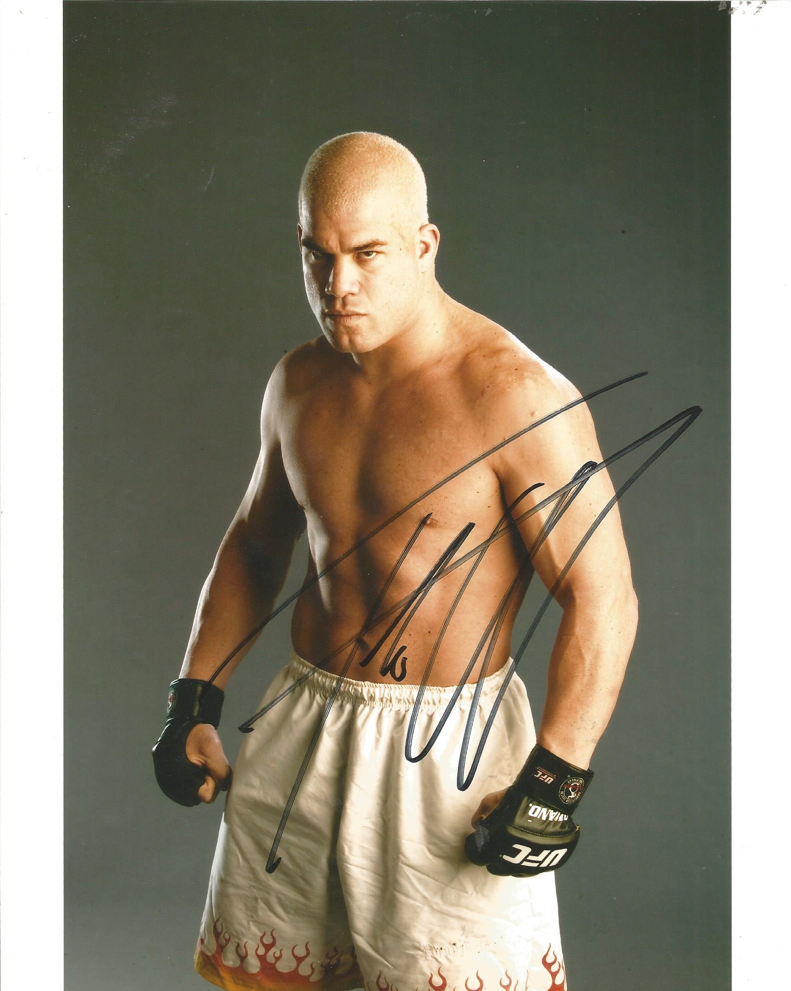 Tito Ortiz UFC MMA hand signed 10x8 photo. This beautiful hand signed photo depicts former UFC and