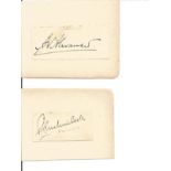 Field Marshall's Harold Alexander and Claude Auchinleck signature clippings. Good Condition. All