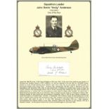 Squadron Leader John Denis "Andy" Anderson signature piece. WW2 RAF Battle of Britain pilot. Set