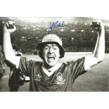 Autographed JOHN ROBERTSON photo, a superb image depicting Robertson celebrating Nottingham Forest's